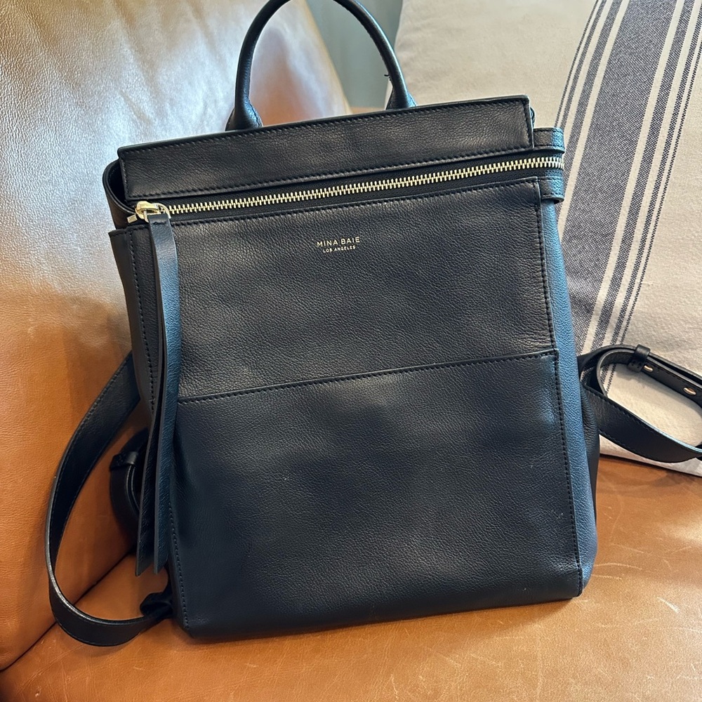 Mina Baie Mini leather Harper diaper bag